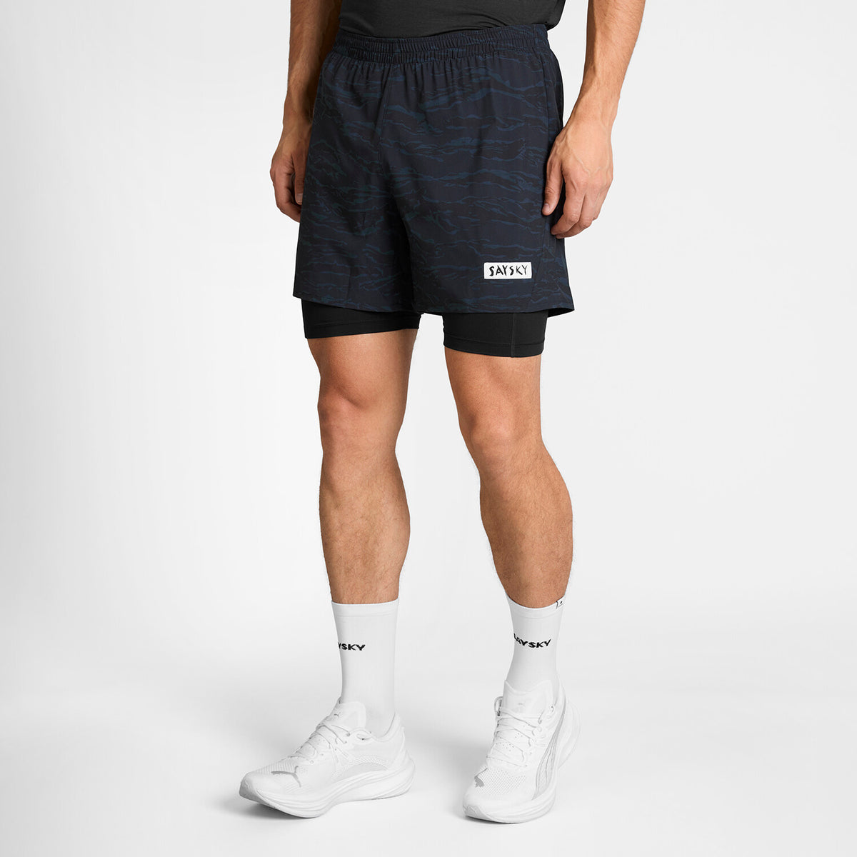 Saysky Tiger Pace 2 in 1 Shorts 5'' Black Camo 1080 SM40019